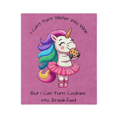 I Can't Turn Cookies Into Wine-Velveteen Microfiber Blanket (Lt Pink)