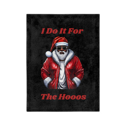 I Do It For The Hooos-Velveteen Microfiber Blanket (Black)