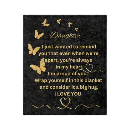 Daughter Butterfly Series-Velveteen Microfiber Blanket (Black)