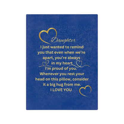 Daughter Open Heart-Velveteen Microfiber Blanket (Dk Blue)