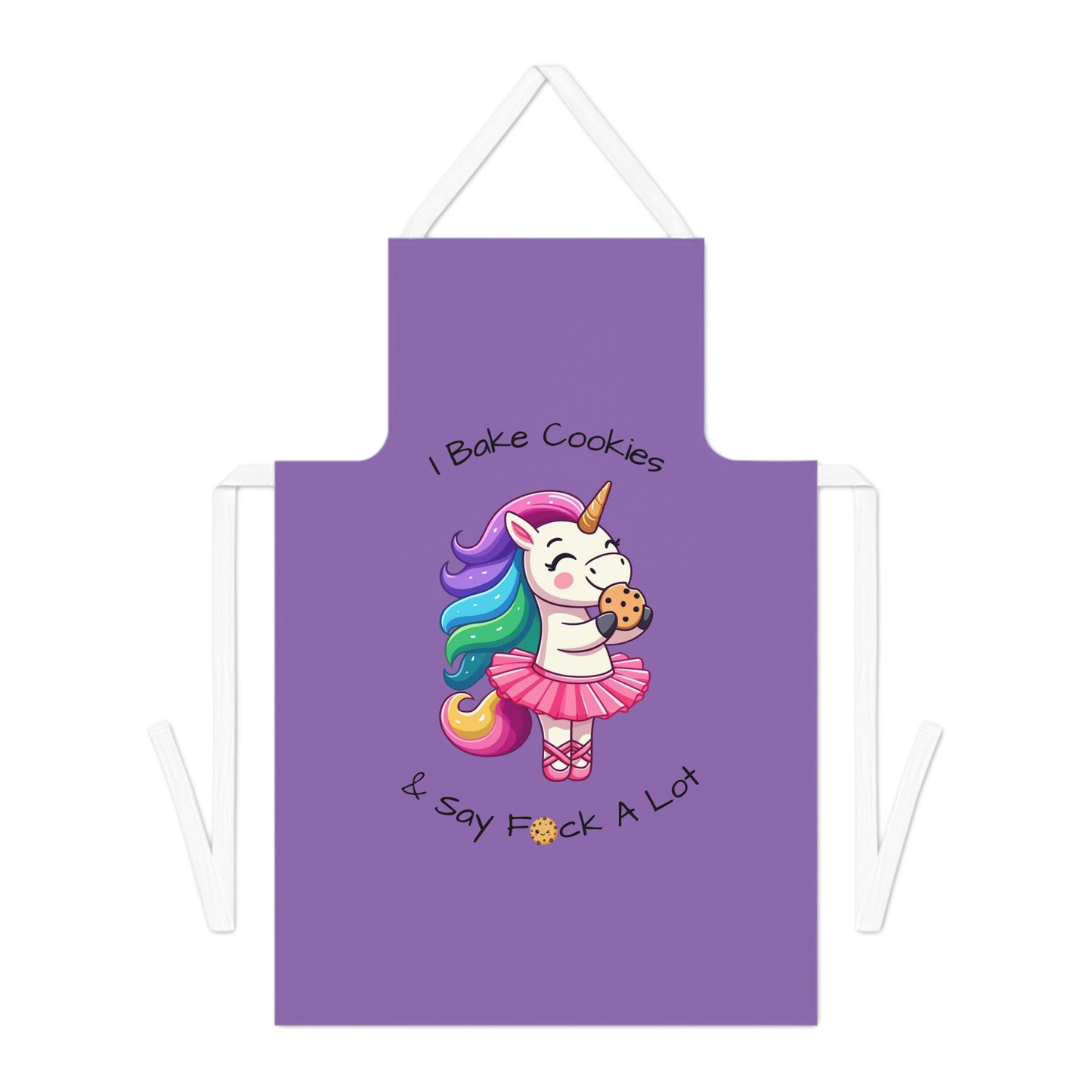 Bake Cookies Say F*ck A Lot-Adult Apron (AOP) (Lt Purple)