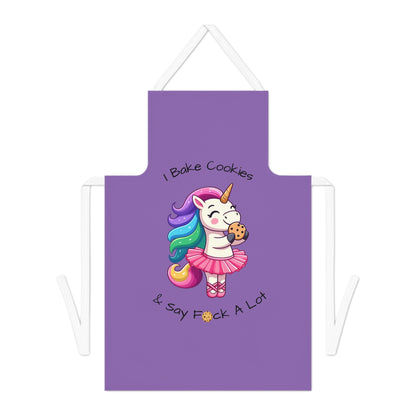 Bake Cookies Say F*ck A Lot-Adult Apron (AOP) (Lt Purple)