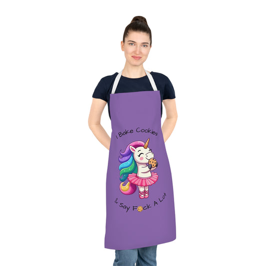 Bake Cookies Say F*ck A Lot-Adult Apron (AOP) (Lt Purple)