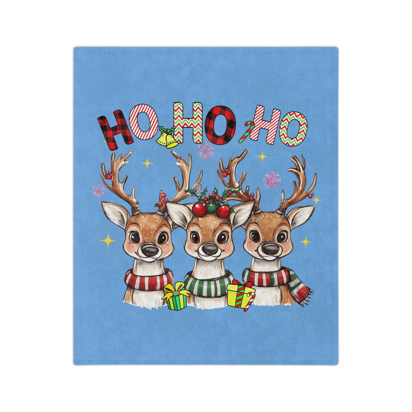 Ho Ho Ho Reindeer-Light Blue