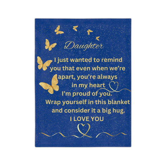 Daughter Gold Series-Velveteen Microfiber Blanket (Dk Blue)