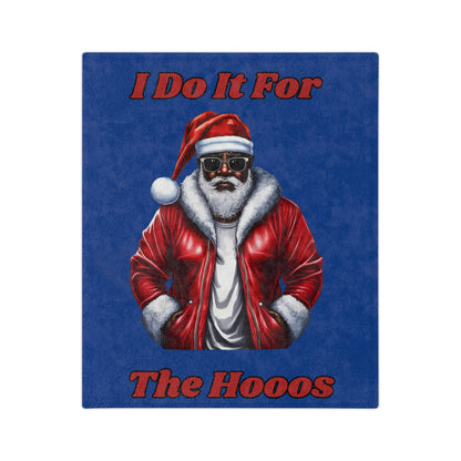 I Do It For The Hooos-Velveteen Microfiber Blanket (Dk Blue)