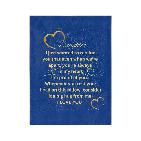 Daughter Open Heart-Velveteen Microfiber Blanket (Dk Blue)