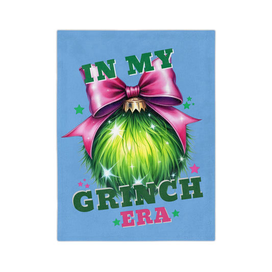 In My Grinch Era-Velveteen Microfiber Blanket (Lt Blue)