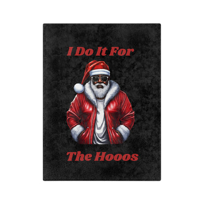 I Do It For The Hooos-Velveteen Microfiber Blanket (Black)