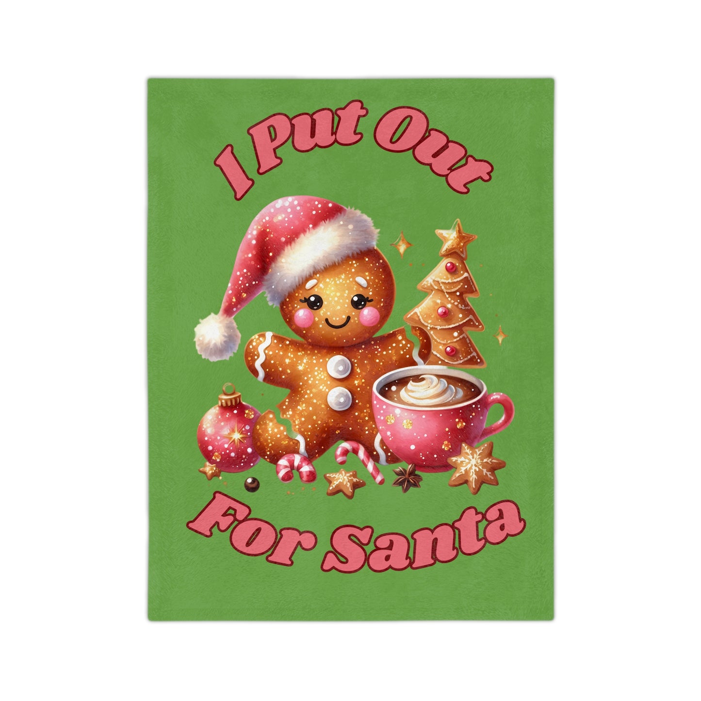 I Put out for Santa-Velveteen Microfiber Blanket (Lt Green)