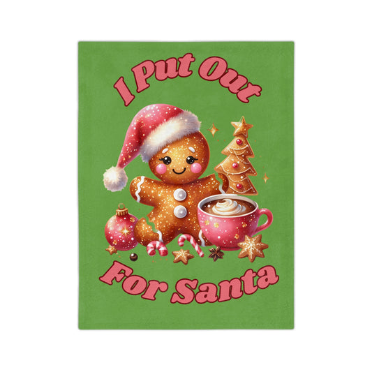 I Put out for Santa-Velveteen Microfiber Blanket (Lt Green)